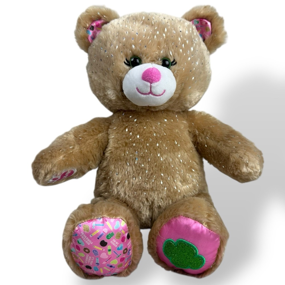 Build-A-Bear Girl Scouts Trefoil Plush 2021 Stuffed Bear‎ Animal Toy Sparkle 16"
